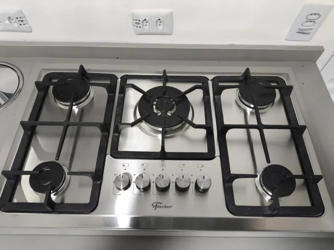 Cooktop inox a gás Fischer Infinity chama tripla