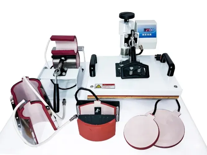 Prensa Térmica 8 em 1 Sublimação - Completa + Kit de Insumos
