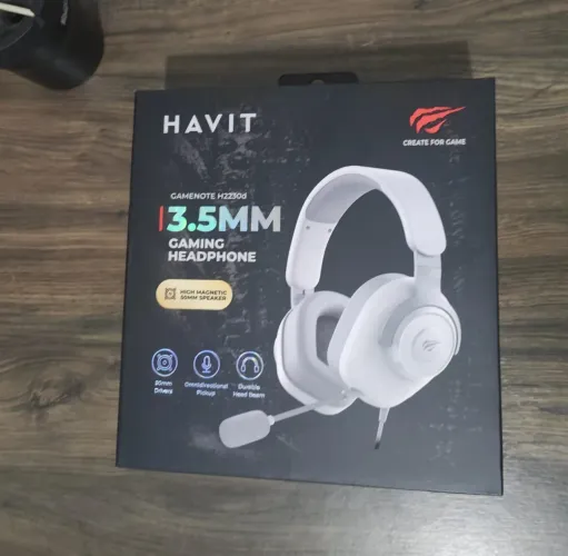 Fone de Ouvido Gamer Havit H2230D 7.1 P3 50mm para PC e Consoles Cor Branco lacrado