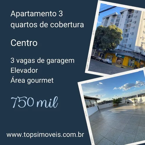 Apartamento cobertura com 3 quartos no Centro
