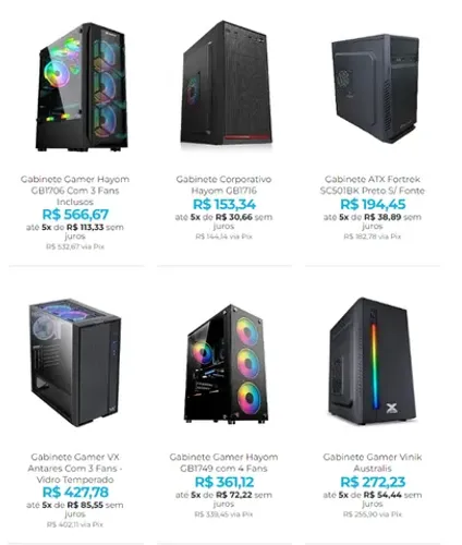 Gabinetes de Computador para Todos os Estilos e Necessidades