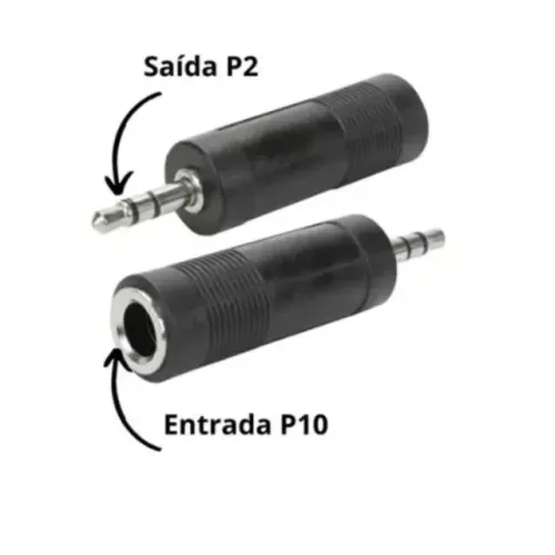 Adaptador P10 Fêmea para P2 Macho