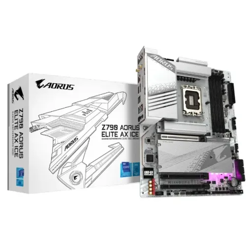 Placa Mãe LGA1700 Z790 DDR5 12ª/13ª/14ª Geração Aorus Elite AX Ice WI-FI/BT/ATX - WZetta