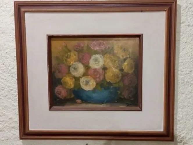 Quadro Rosas Óleo sobre tela