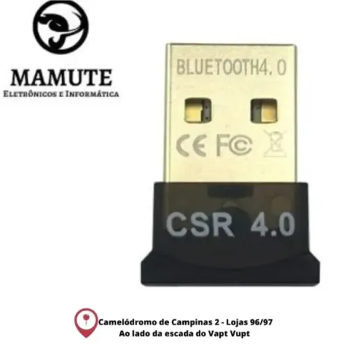 Mini Adaptador Bluetooth Usb Csr 4.0 Conector Pc Windows