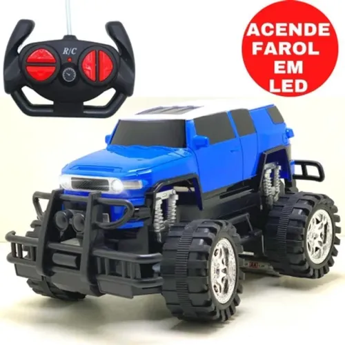 carro de controle remoto possantes a pilha wb3780 22cm-renegate jeep azul