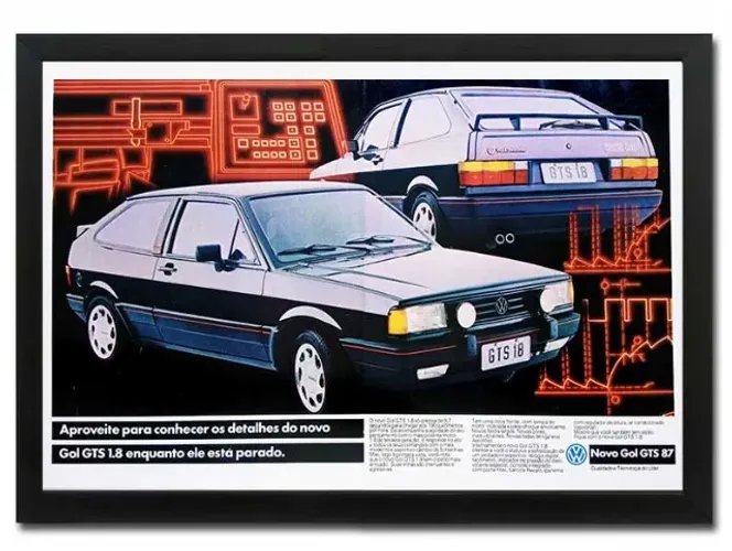 Gol GTS 1987 - Quadro decorativo com propaganda original de revista