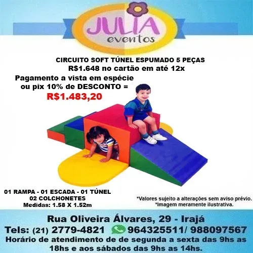 Circuito Espumado Infantil Soft Túnel 5 Peças