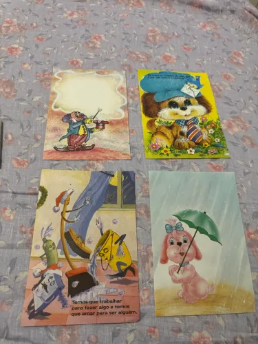 Kit 4 papéis de carta colecionáveis raros e antigos década 80/90