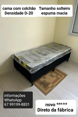Cama solteiro com colchão novo tenho vários modelos WhatsApp