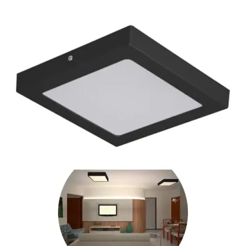 PAINEL BACKLIGHT ECOLED QUADRADO SOBREPOR PRETO 24W 6500K 282X282X31 AUTOVOLT - G-LIGHT