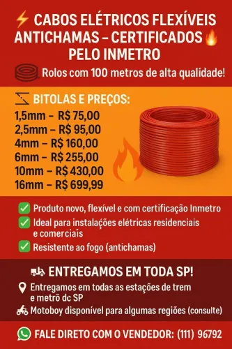 Cabos Elétricos Flexíveis Antichamas - Certificados INMETRO