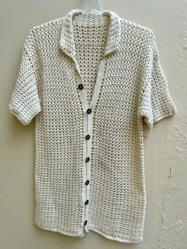 Camisa Masculina de Crochê Tamanho P