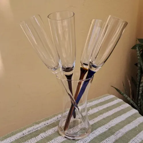 Taças Flutes com Vaso - Conjunto com 4 Taças