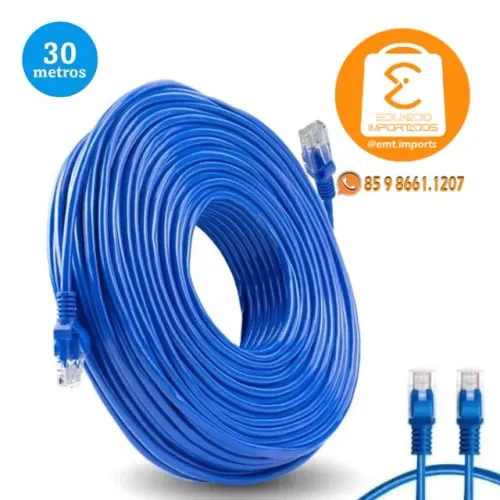 Cabo de Rede Internet Rj45 Azul 30 Metros LE-307
