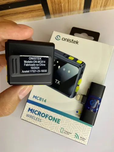 Microfone Lapela Wireless sem Fio para iphone Anatel - MC814 Onistek an3