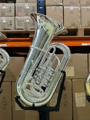 Tuba 5/4 c/ 4 rotores em Si bemol - Banho em prata #JBBB-210S