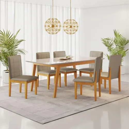 "Imponência e Sofisticação: Mesa Luxuosa com 6 Portas em Madeira Maciça e Tampo Elegante"