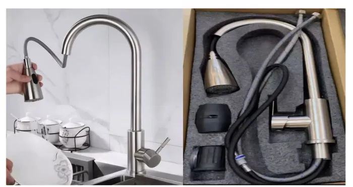 Torneira cozinha gourmet com extensor monocomando aço 