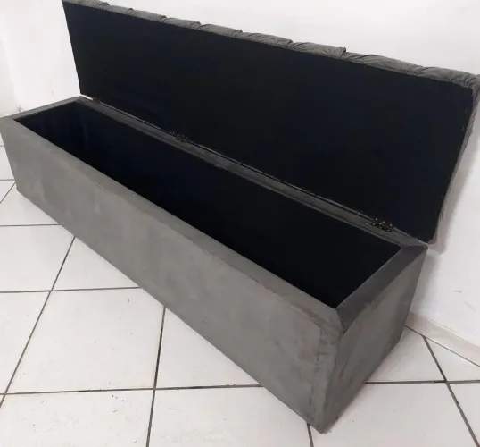 Baú de Armazenamento Cinza