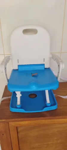 Cadeira de Alimentação Infantil - Azul e Branco