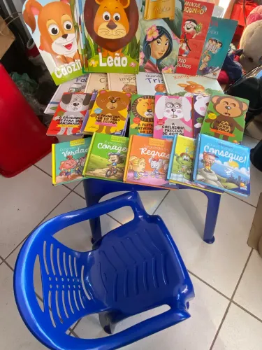 Mezinha c/ cadeirinha c/ todos os livros 200 reais td.