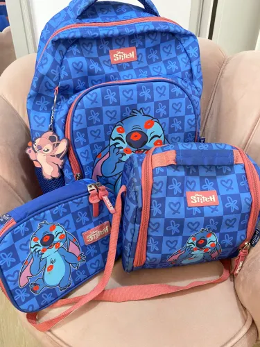 Kit Mochila escolar infantil Stitch menina