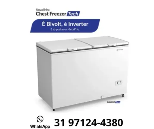 Congelador Horizontal MetalFrio 417L Novo