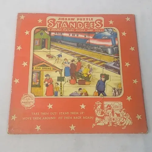 Antigo Quebra cabeças Jigsaw Puzzle Standees - Fabricado nos Estados Unidos década de 50