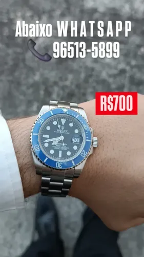 Relógio ROLEX AUTOMÁTICO SUBMARINER BEZEL AZUL 