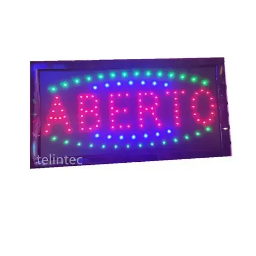 Painel de led placa luminoso ABERTO LED PISCA 