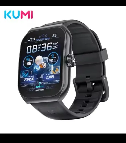 Kumi ku7 smartwatch 1.96 tela amoled más de 100 modos esportivo NFC prova d'água IP68