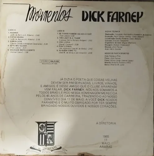 LP Disco Vinil Dick Farney Momentos