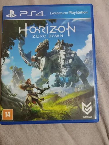 Vendo Horizon Zero Dawn para PS4 em mídia física.