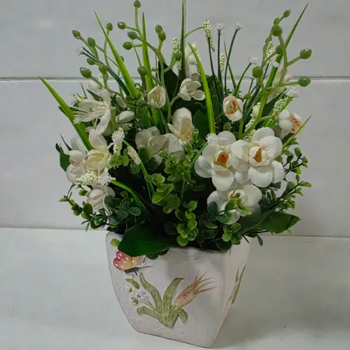 Arranjo Floral Orquídeas Brancas Artificiais (Novo)