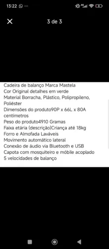 Cadeirinha de descanso 