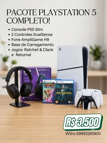 PlayStation 5 Slim completo - Estado de novo!