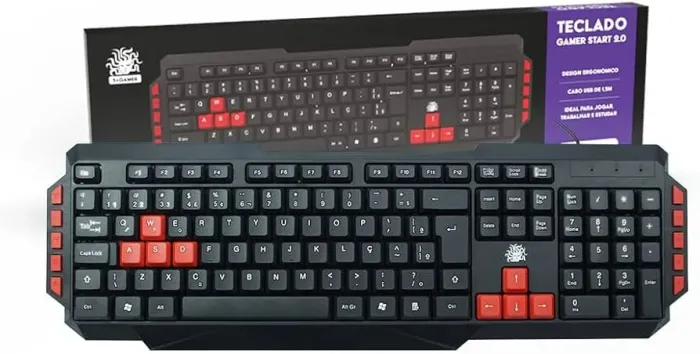 Teclado Gamer Start 2.0 ideal para jogar trabalhar e estudar - Produto novo