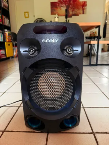 Caixa de Som Torre Sony - MHC-V02 - Bluetooth, USB, entrada pra guitarra/Mic