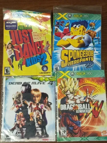 lote 4 jogos xbox desbloqueado, usados, podendo ter arranhões no disco