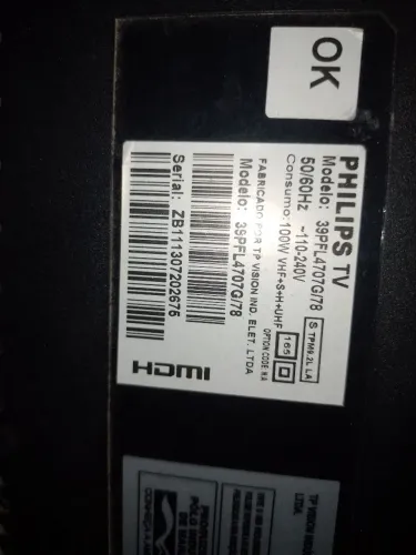 Tv Philips 39 para conserto ou pecas