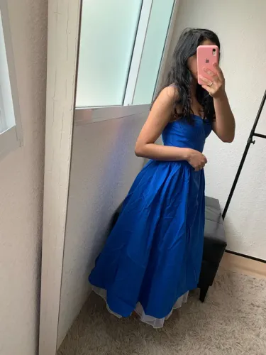Vestido P azul royal + Saiote (Novos sem uso)