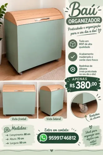 Baú organizador em MDF