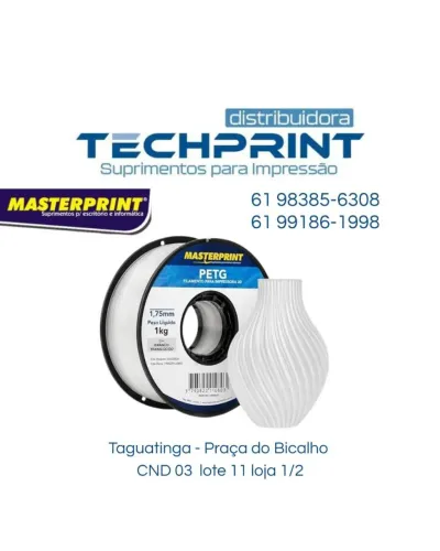 FILAMENTO PETG P/ IMPRESSORA 3D MASTERPRINT 1KG ROLO 1.75MM