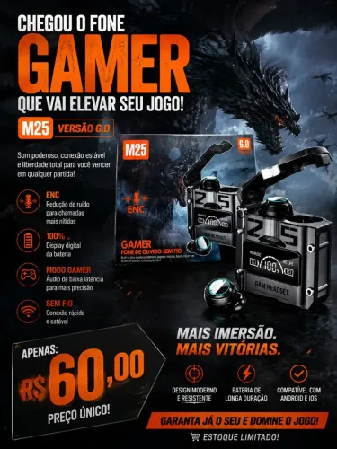 ? FONE GAMER M25 - VERSÃO 6.0 ?