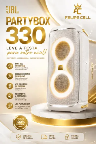 JBL PARTYBOX 330 BRANCA NOVA