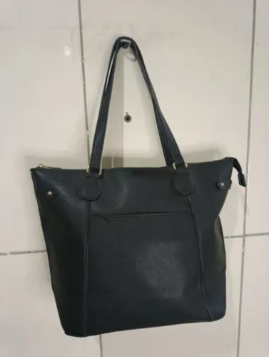 Bolsa Feminina Preta Poliuretano Seminovo