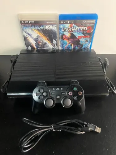 PS3 SUPER SLIM 500GB DESBLOQ. C/JOGOS (SEMI-NOVO)C/ GARANTIA_SOMOS LOJA FÍSICA EM CAXIAS 