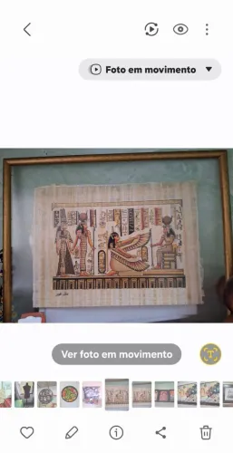 Quadro de divindade egípcia em papiro