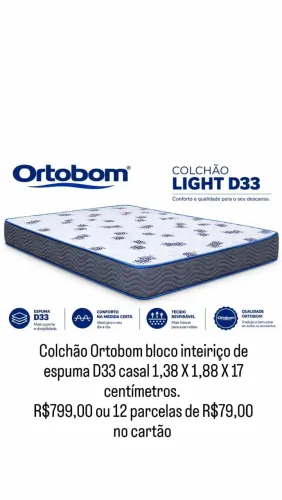 Colchão casal Ortobom D33 bloco inteiriço de espuma